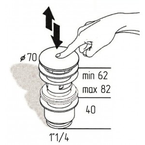 MIGLIORE Ricambi Донный клапан под перелив, керамика ML.RIC-10.121.CR Хром